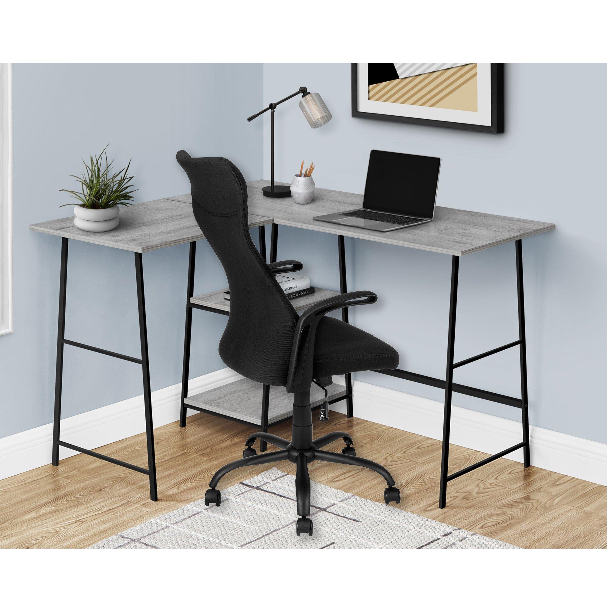 Black metal desk online chair